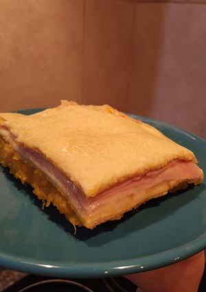 Una foto de Lasagna integral con calabacín y fiambre