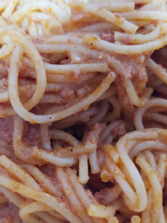 Una foto de Spaghetti con Salsa Pibil