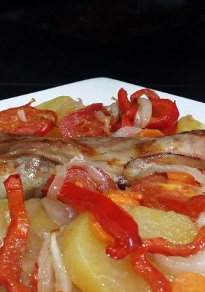 Una foto de Espalda de cordero al horno