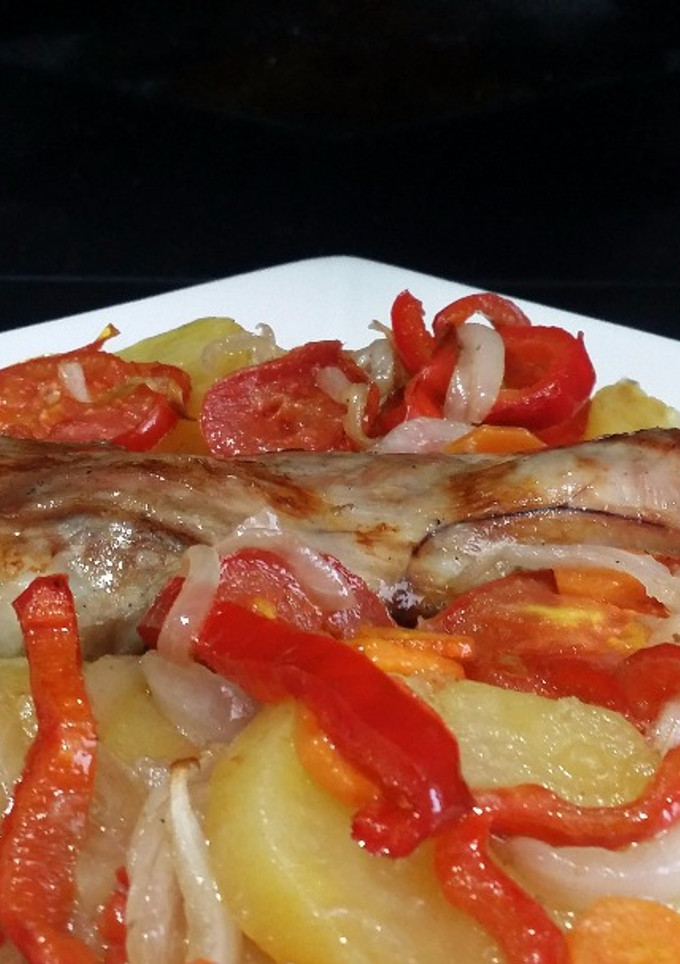 Una foto de Espalda de cordero al horno