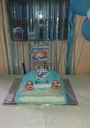 Una foto de Torta con temática de los Tiburones de la Guaira