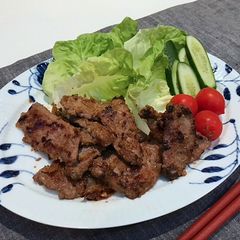 A picture of Bulgogi (Korean beef BBQ).