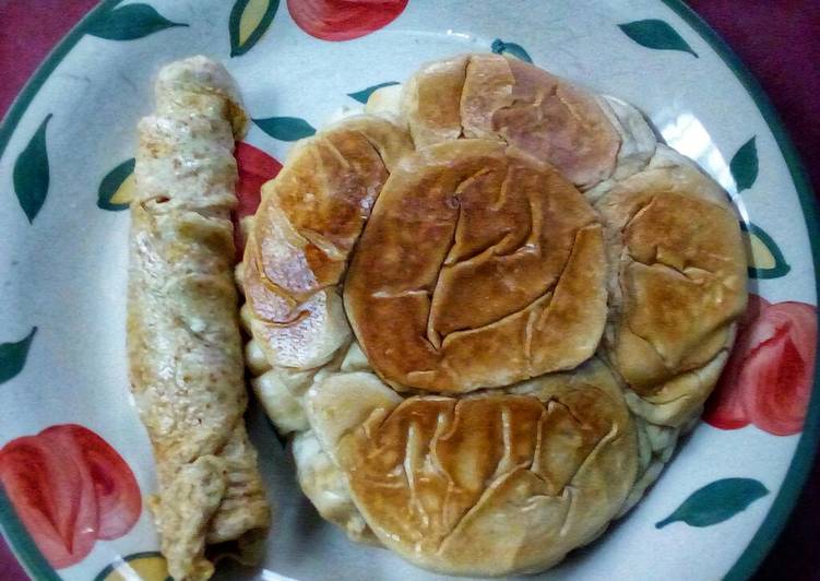Simple Way to Make Super Quick Fried Bread and Rolled Omelette