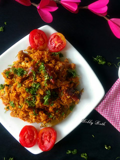 A picture of Low carbs Keto tomato masala rice (using cauliflower riced).