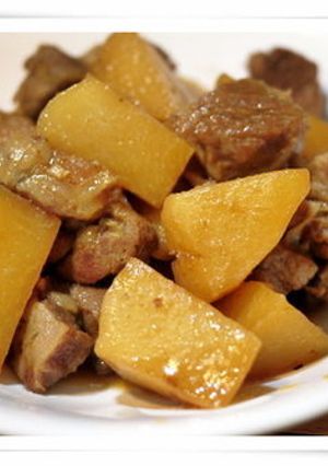 大頭菜燒梅花肉 的食譜成品照片