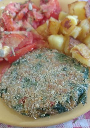 Una foto de Hamburguesas de soja y espinaca