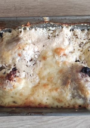 Tejfölös tepsis csirke recept fotója