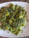 Ravioles de ricotta y panceta, con pesto simple. #1receta1arból