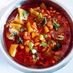 A picture of Tasty masaledar Lauki(Bottle gourd) and soyabean sabji.