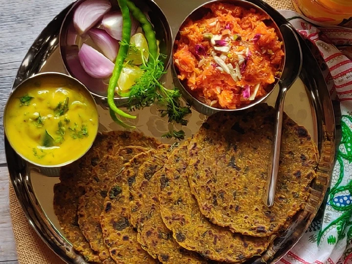 Easy Steps to Make BAJRA METHI PARATHA &amp;amp; BESAN KI KHATTI MEETHI CHUTNEY/BESAN KADHI which Delicious