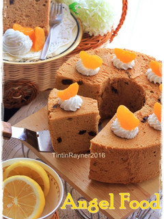 Foto resep Angel Food Cake Moka+Raisin (Cake Putih Telur) Oil Free ^.^