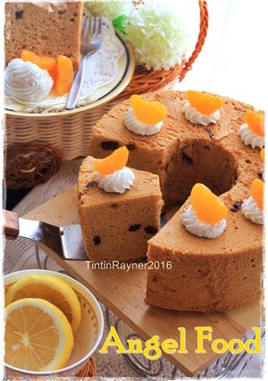 Foto resep Angel Food Cake Moka+Raisin (Cake Putih Telur) Oil Free ^.^