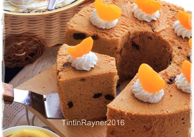 Resep Angel Food Cake Moka+Raisin (Cake Putih Telur) Oil Free ^.^, Enak Banget