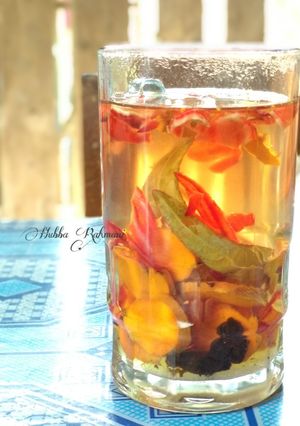 Foto resep Kunyit Asam Bunga Daun Rosella Praktis