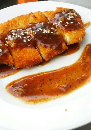 Foto resep Chiken katsu with black pepper sauce
