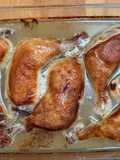 Pollo asado al vino