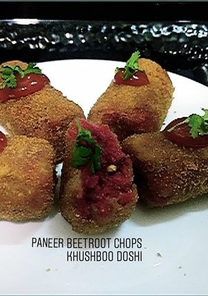 A picture of Paneer beetroot chops.