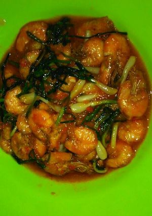 Foto resep Udang sambal daun lokio