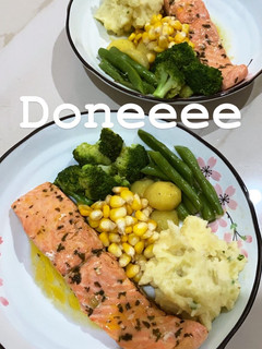 Foto resep Salmon steak with mashed potato