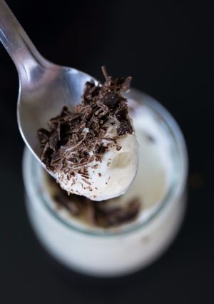 Una foto de Mousse de vainilla