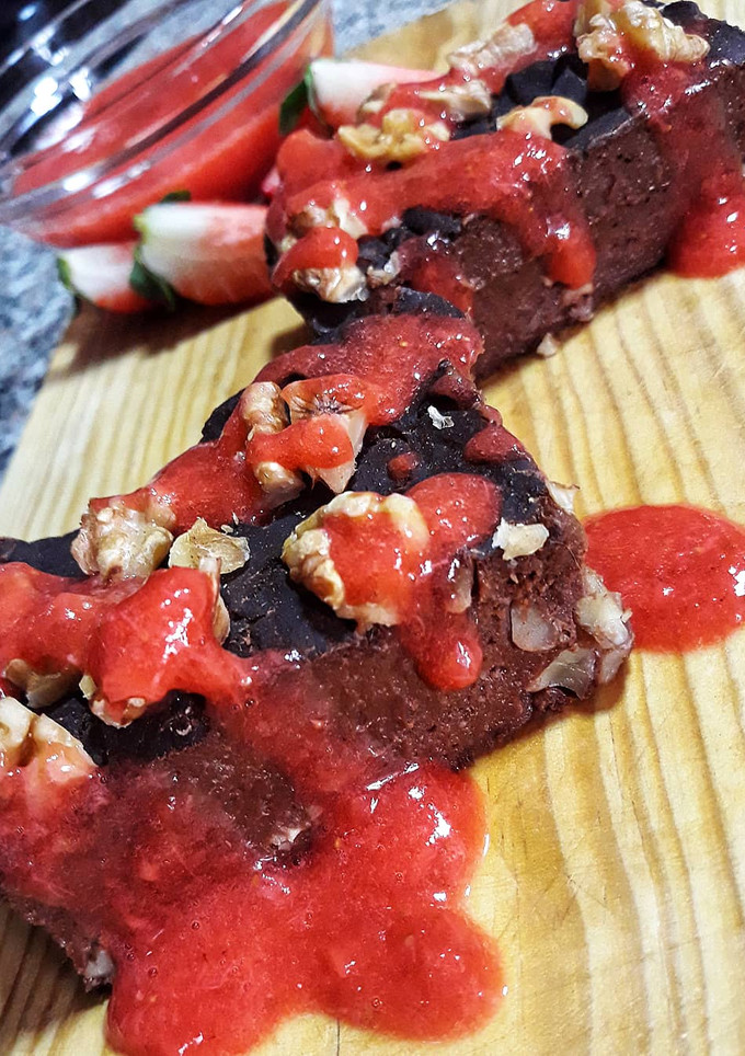 Una foto de Brownie de calabaza vegano