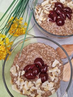 Kakaós, meggyes tápiókapuding! VEGÁN recept fotója