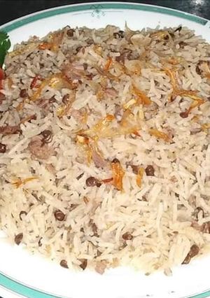 A picture of Qeema masoor pulao.