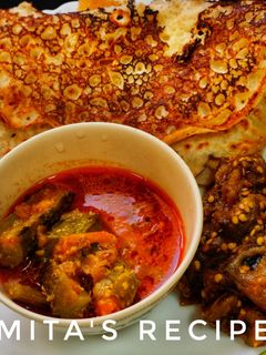 ज्वारीच्या पिठाचे धिरडं वांग्याचे भरीत(Jwarichya Pithache Dhirde Vangyache Bharit Recipe In Marathi) रेसिपी चे मुख्य फोटो 