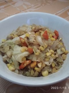 Foto resep Tumis kol jagung manis pedas