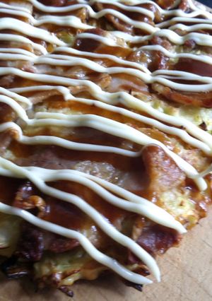 A picture of Oven-baked Okonomiyaki.