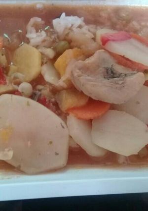 Una foto de 🍜estofado de pollo🍜