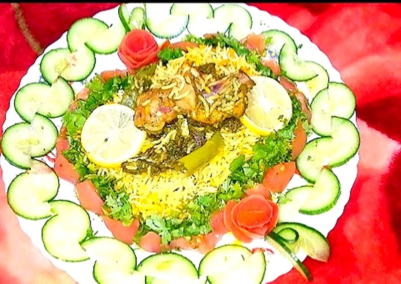 Chicken Spinach briyani I made it