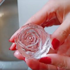 A picture of How to make crystal clear ice with rose shape, round or any shapes!.