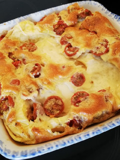 Una foto de Flan de tomates cherries y mozzarella
