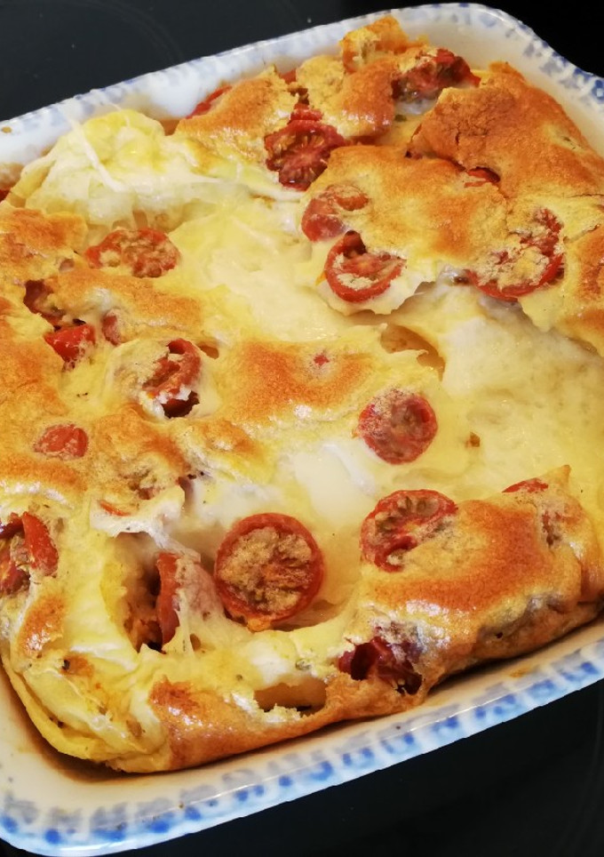 Una foto de Flan de tomates cherries y mozzarella