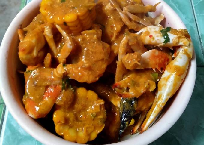 Kepiting jagung saus padang