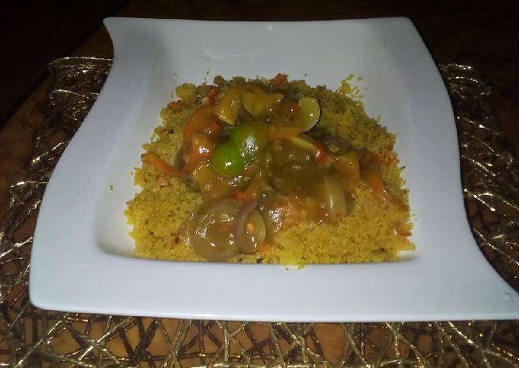 Simple Way to Make Super Quick Homemade Couscous with curry beef soup