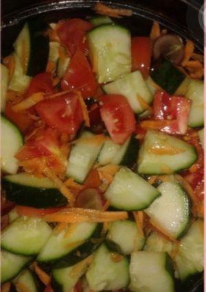 A picture of Tomatoe carrots salad# Salad contest.