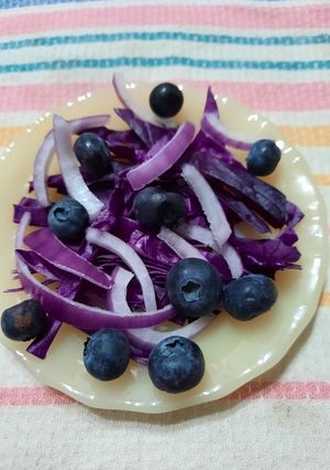 Una foto de Ensalada de repollo y arándanos