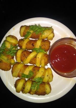 A picture of Potato spiral roll.
