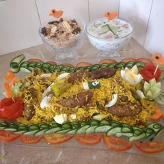 A picture of Mutton Kabab biryani.