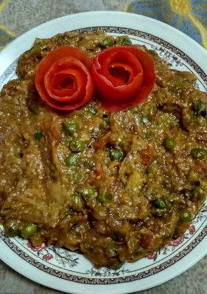A picture of Baingan ka bharta.