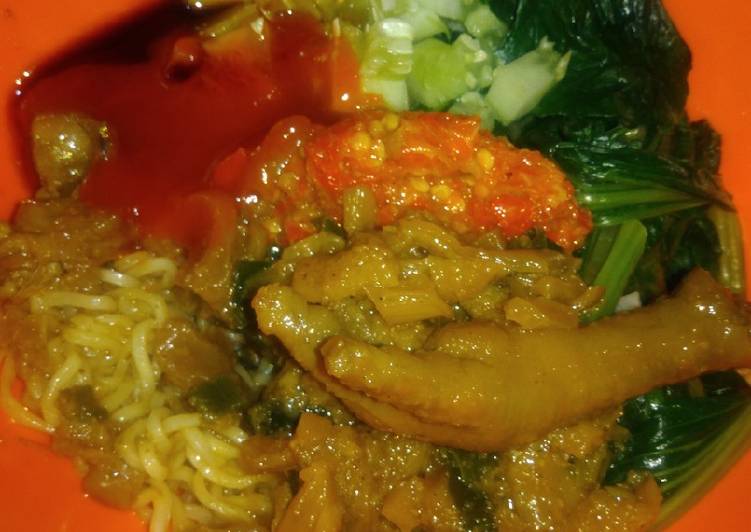 Resep Mie Ayam ceker jamur tiram simpel enak yang Lezat