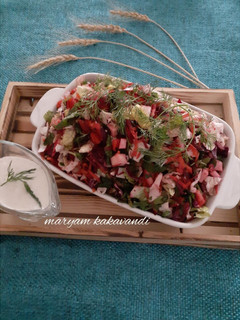عکسی از دستور سالاد کلم قمری ،کلم بنفش و لبو
