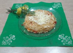 Una foto de Arroz pilaf a los cuatro quesos