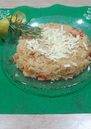 Una foto de Arroz pilaf a los cuatro quesos
