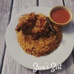 A picture of Chicken Madhfoon - Middle Eastern Flavourful Rice Dish.
