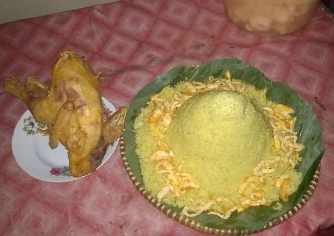 Standar Cara  bikin Tumpeng nasi kuning sederhana  enak