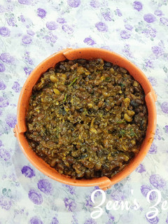 A picture of Dry Black Beans Masala.
