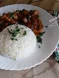 Riz à la sauce d'aubergine